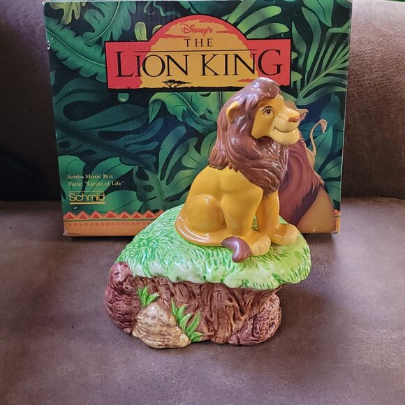 Simba The Lion King Music Box Disney The Circle of Life 1994 Schmid Box Vintage - Picture 1 of 6